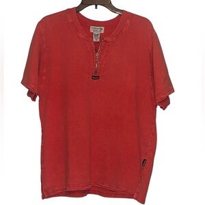 Caribbean Resort Collection Casual vintage Men's Short Sleeve Red Tee size Large